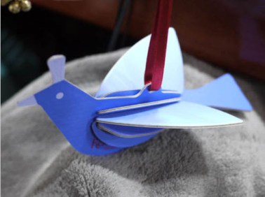 2012 Dove Cut Out Ornament Korea Blue Finished